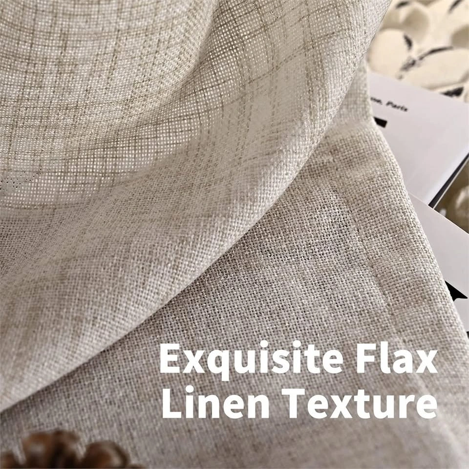 2 Panels, 52x90 Inch YoungsTex Natural Linen Curtains - photo 4