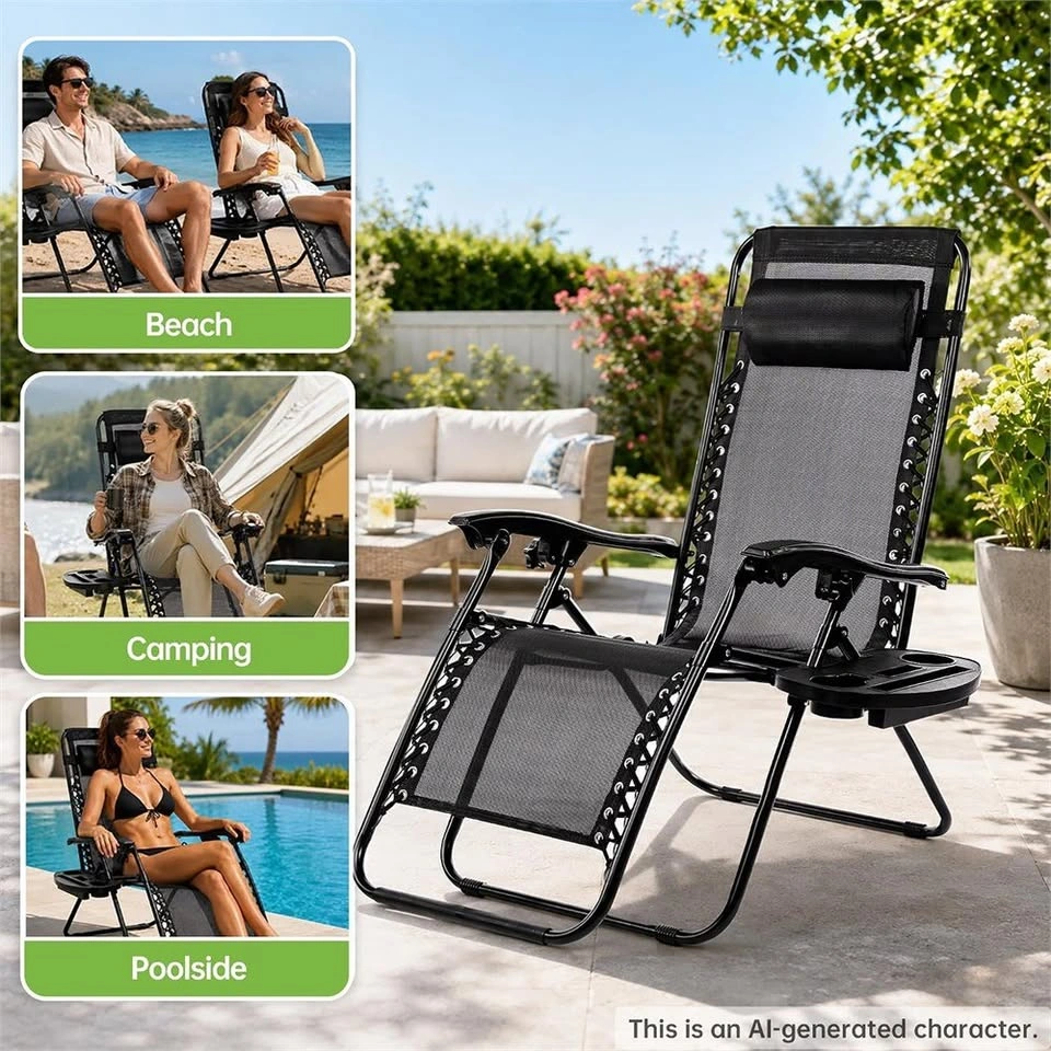 Zero Gravity Patio Chairs, Folding Reclining Lounge Chairs - photo 3