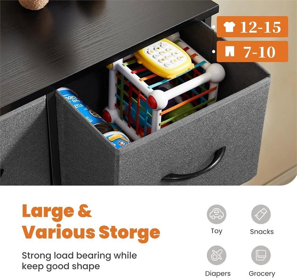 9 Drawer Fabric Dresser, Tall Storage Chest - photo 3