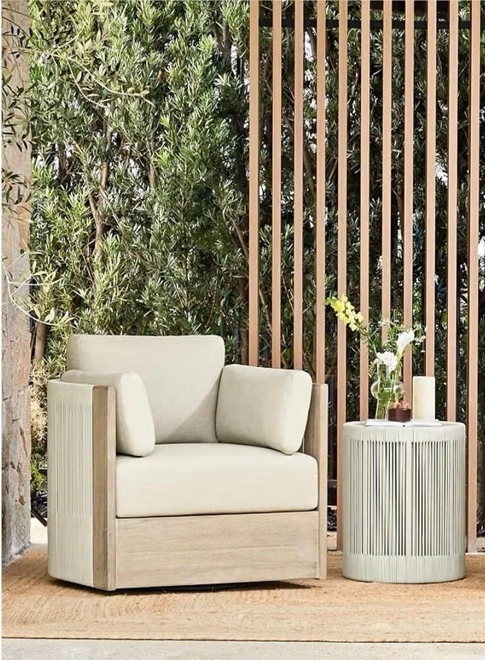 CHITA 2-Piece Boho Patio Rattan Bistro Set, FSC Acacia Wood Fram