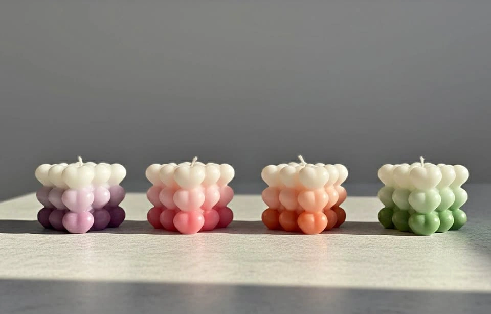 Handmade Bubble Heart candle | Aesthetic Home Decor
