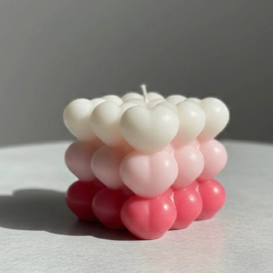 Handmade Bubble Heart candle | Aesthetic Home Decor - photo 2