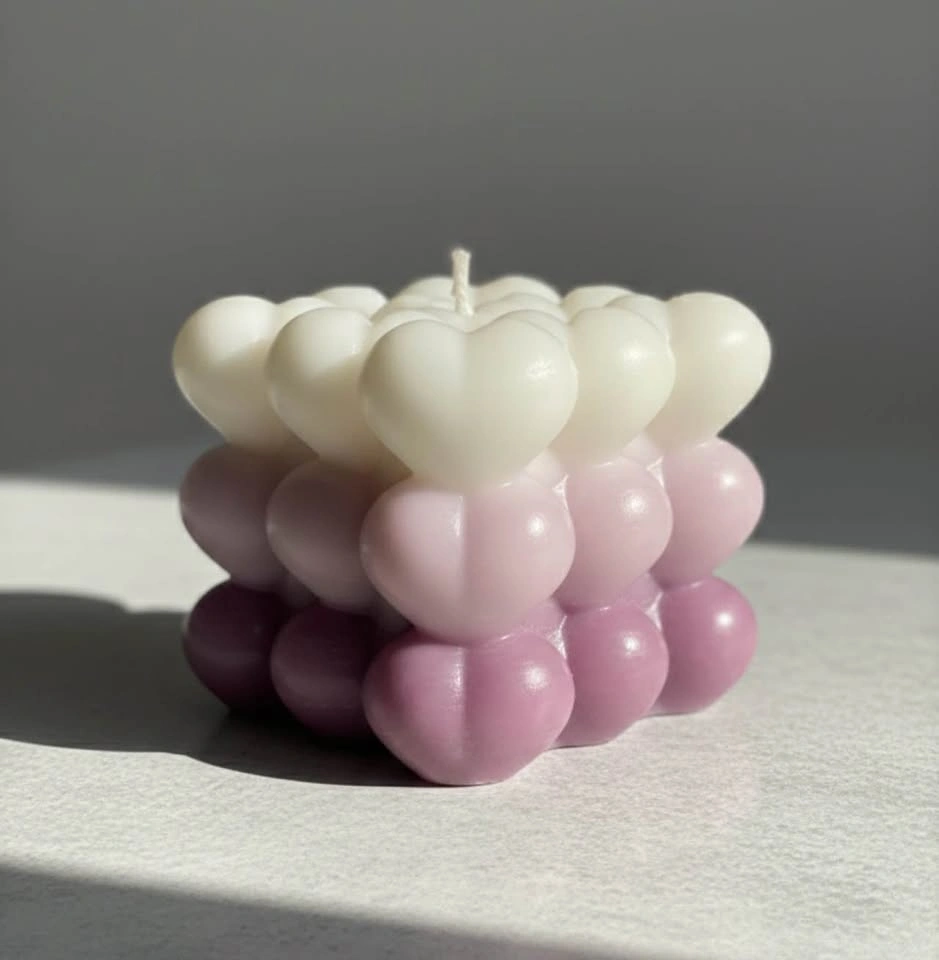 Handmade Bubble Heart candle | Aesthetic Home Decor - photo 3