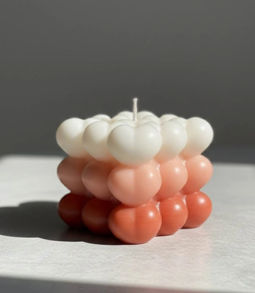 Handmade Bubble Heart candle | Aesthetic Home Decor - photo 4