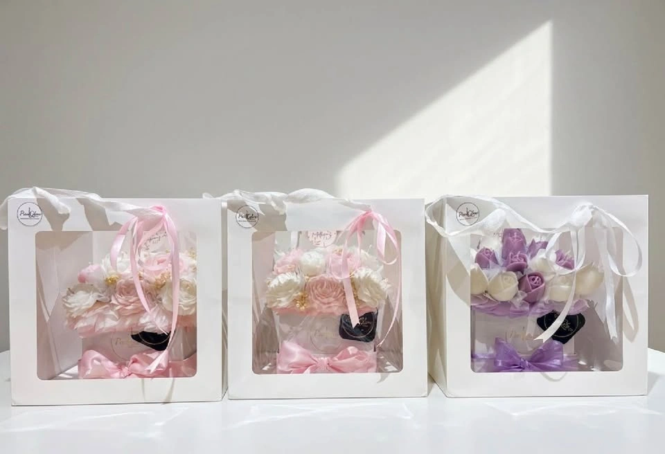 Unique candle Flower box - floral arrangement - photo 2