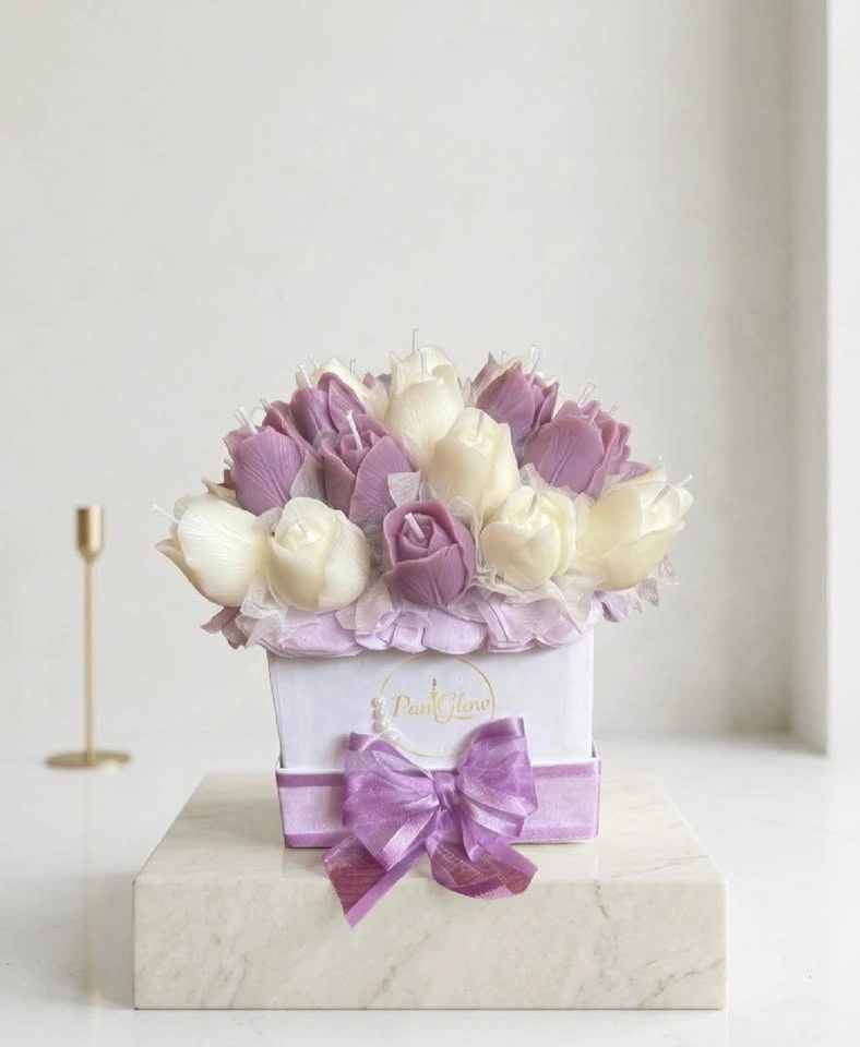 Unique candle Flower box - floral arrangement - photo 3