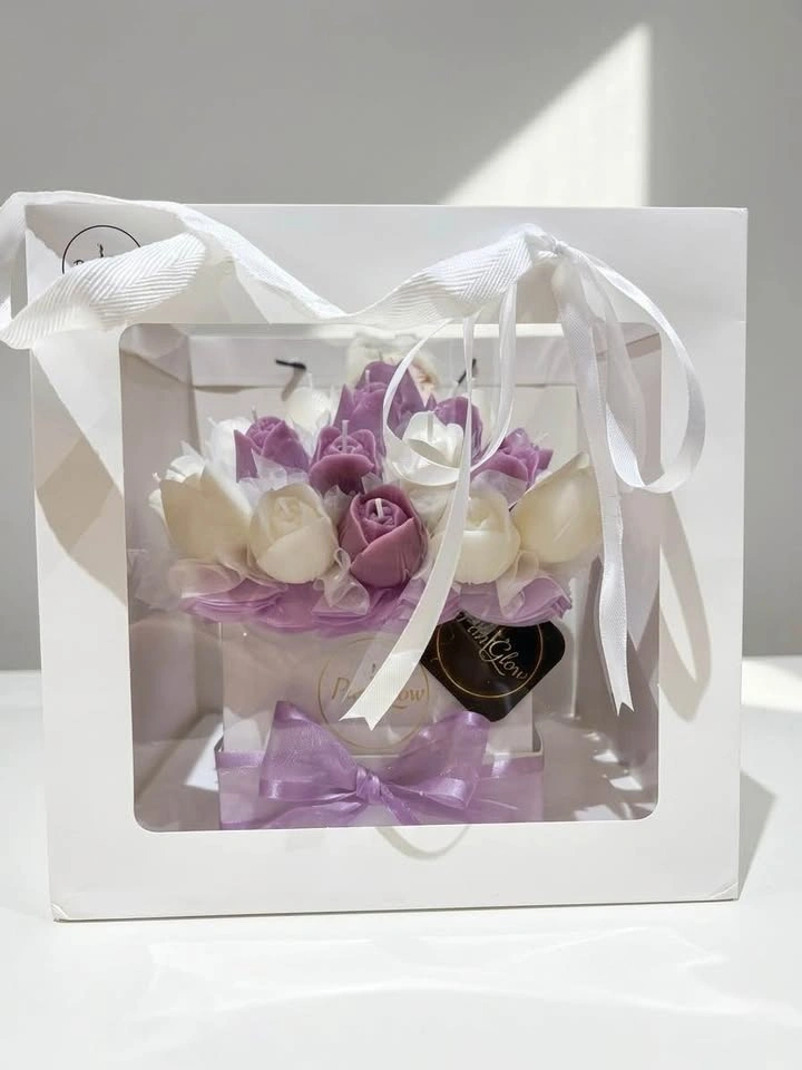 Unique candle Flower box - floral arrangement - photo 5