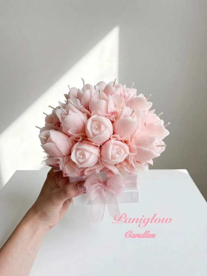 Luxury flower candle bouquet - special gift - home decor - photo 2