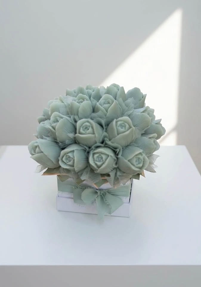 Luxury flower candle bouquet - special gift - home decor - photo 3