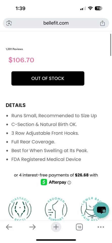 Bellefit postpartum girdle image indicator(6)