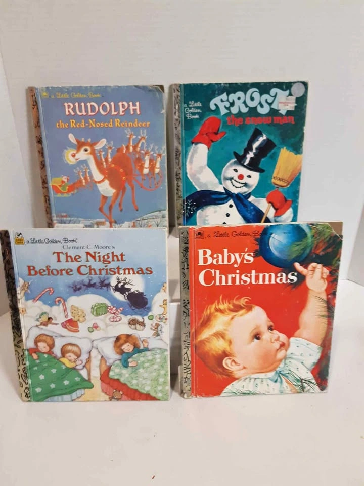 Lot of 4 Vintage Christmas Little Golden Books