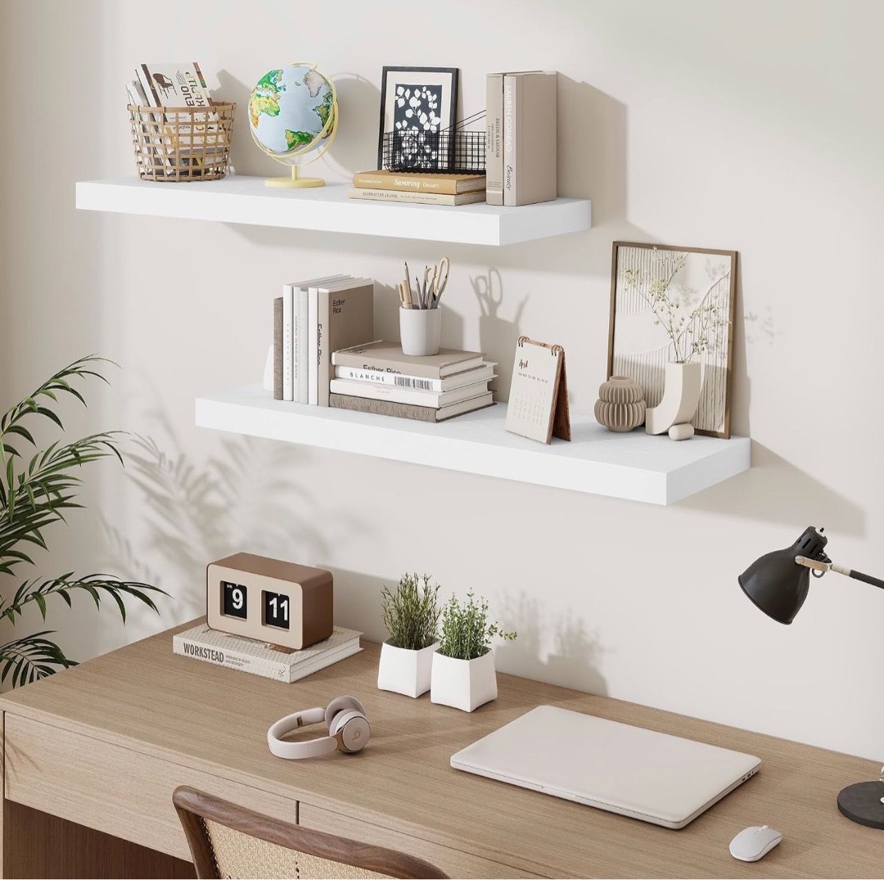 New set of 2 white 36” floating shelves - photo 2