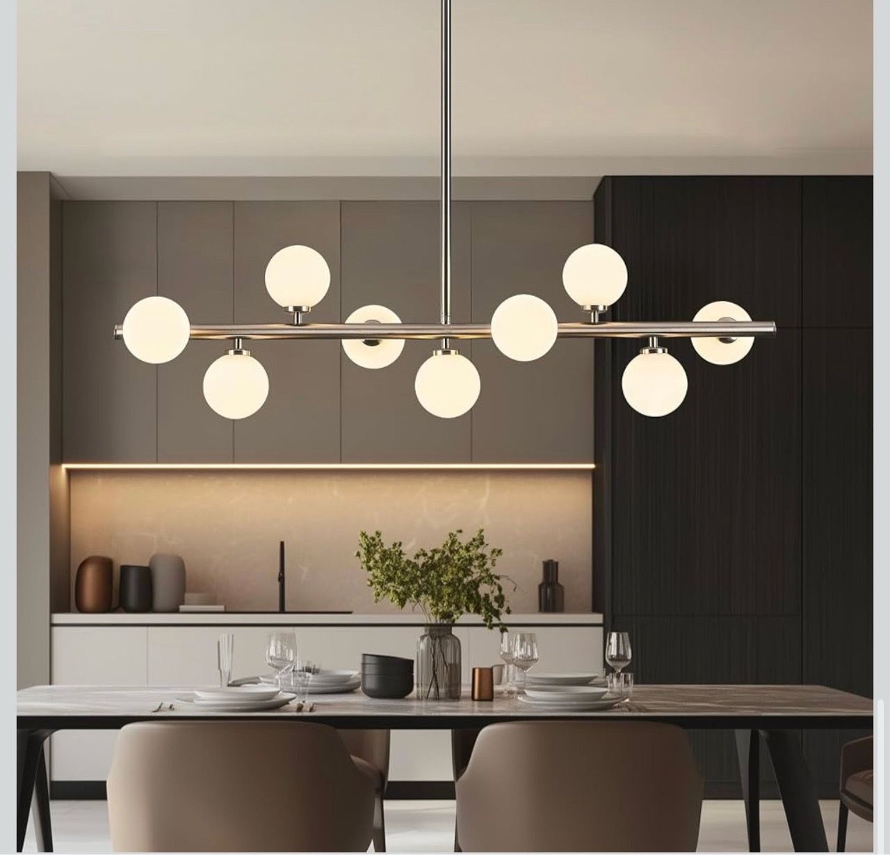 New Mid Century Modern Globe Sputnik Chandelier, 9-Light