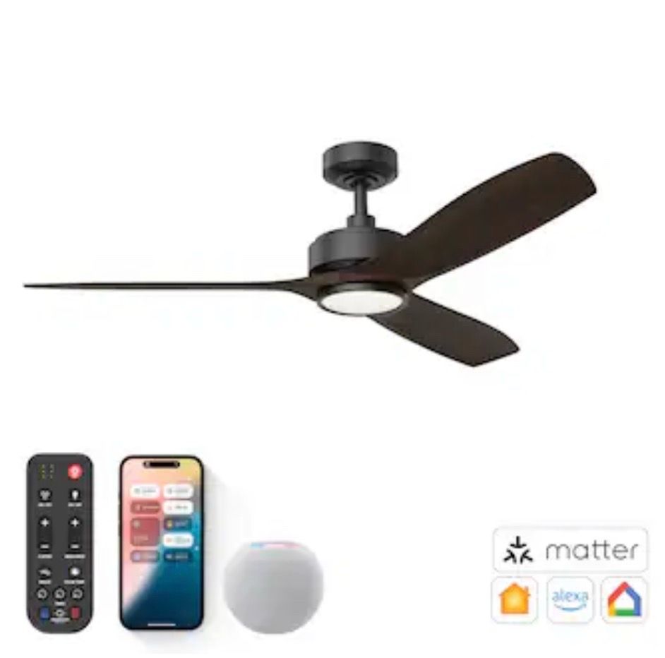 New ALTITUDE BOCA II 52-in Matte Black LED Outdoor Ceiling Fan
