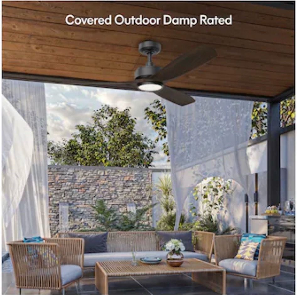 New ALTITUDE BOCA II 52-in Matte Black LED Outdoor Ceiling Fan - photo 4