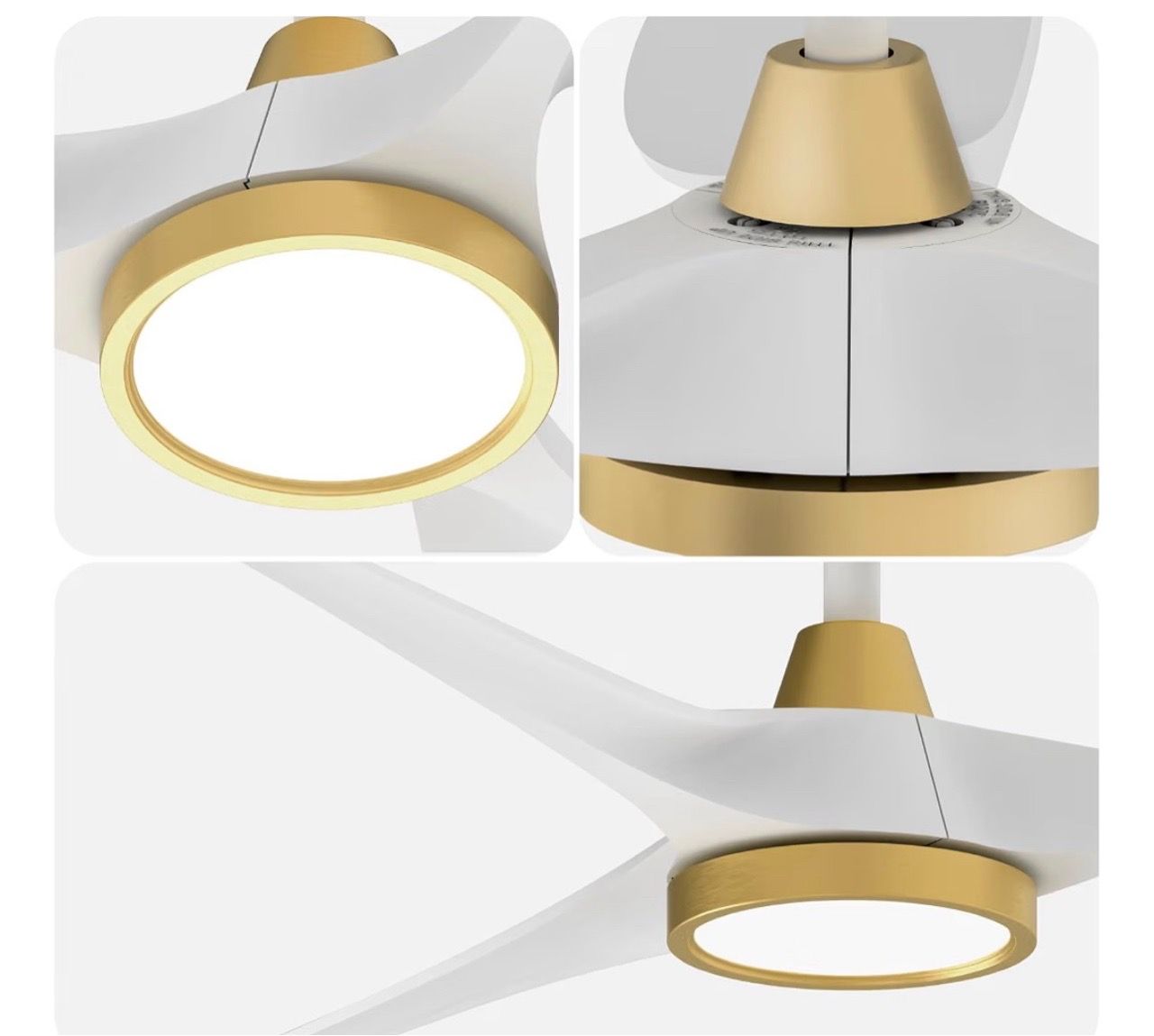 New 52In White gold Ceiling Fans with Lights and Remote - photo 5