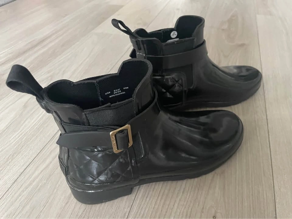 Hunter Chelsea rain booties, black, glossy, 37 - photo 4