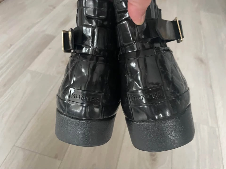 Hunter Chelsea rain booties, black, glossy, 37 - photo 5