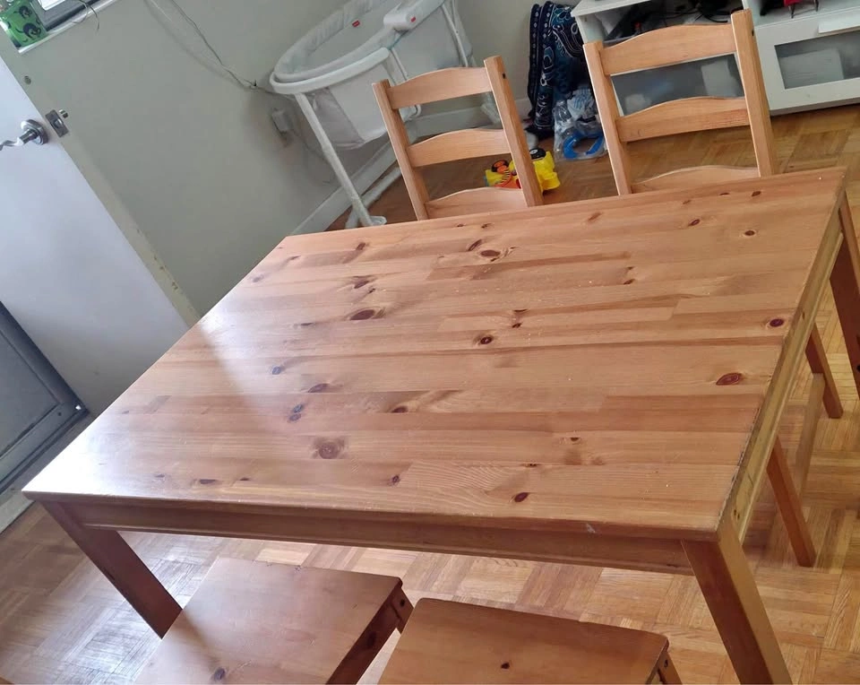 Wooden Dinning table with four chairs
