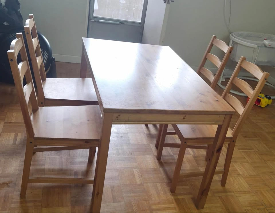 Wooden Dinning table with four chairs - photo 2