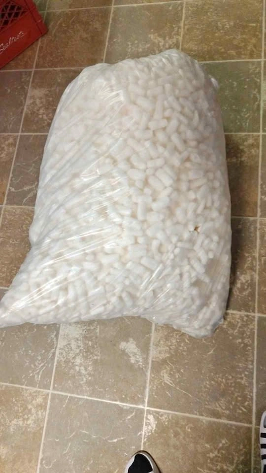 Bag filled with Biodegradable Packing Peanuts