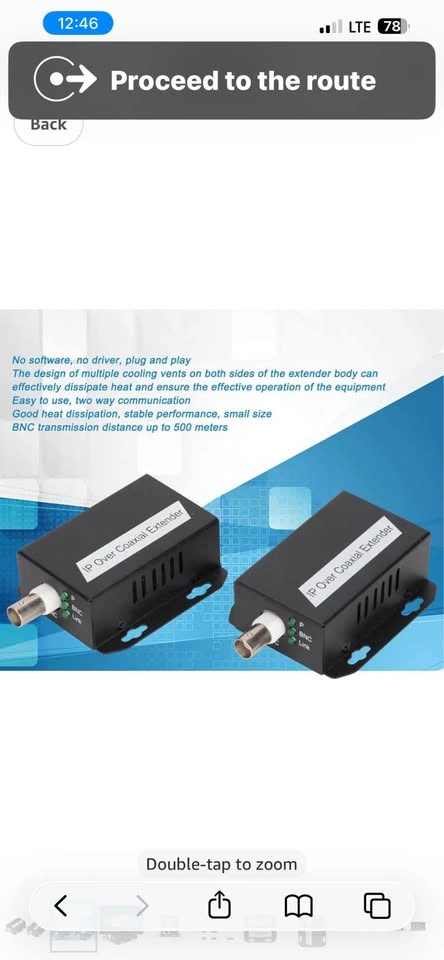 2Pcs IP Extender Over Coax Cable Converter Ethernet Set - photo 3