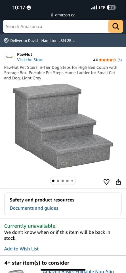 PawHut 3-Tier Pet Stairs with Storage Box - photo 3