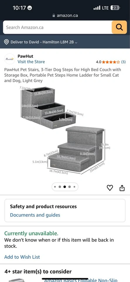 PawHut 3-Tier Pet Stairs with Storage Box - photo 5