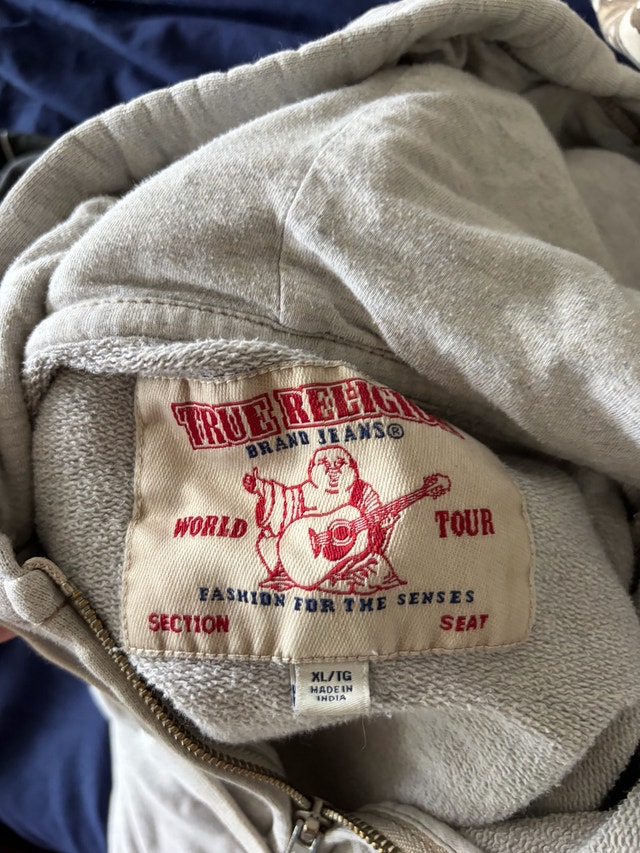 True Religion Grey Zip-Up Hoodie - photo 3