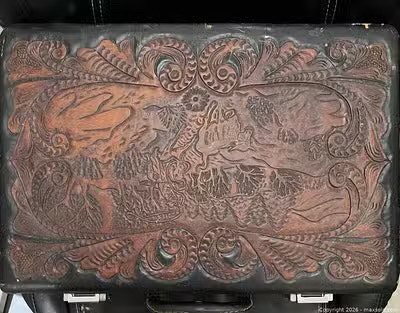 Vintage Tooled Leather Briefcase
