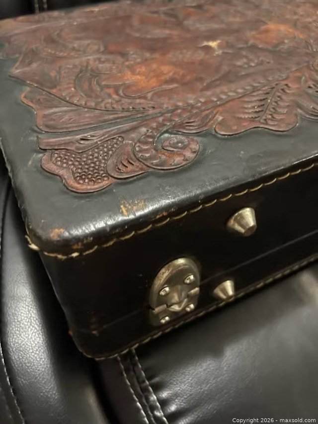 Vintage Tooled Leather Briefcase - photo 2