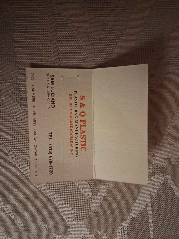 Vintage Plastimark Mississauga Business Card  - 1993 - photo 2
