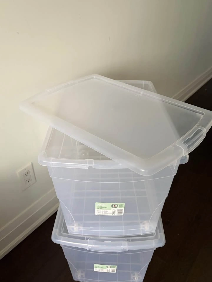 2 Large Clear Storage Bins with Lids – 60L - photo 2