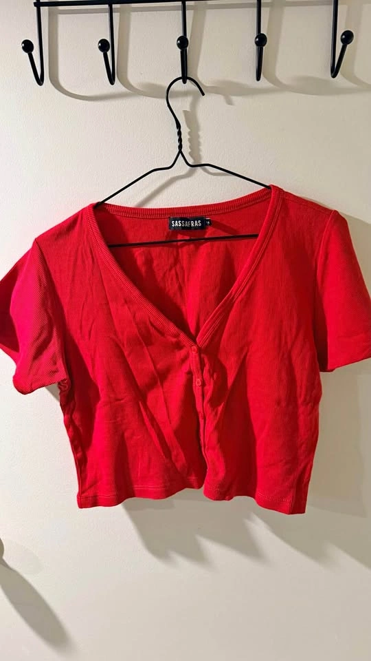 Red crop top