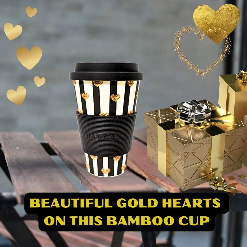 Bamboo Coffee Cup, Reusable 15oz, Silicone Sleeve & Lid - photo 3