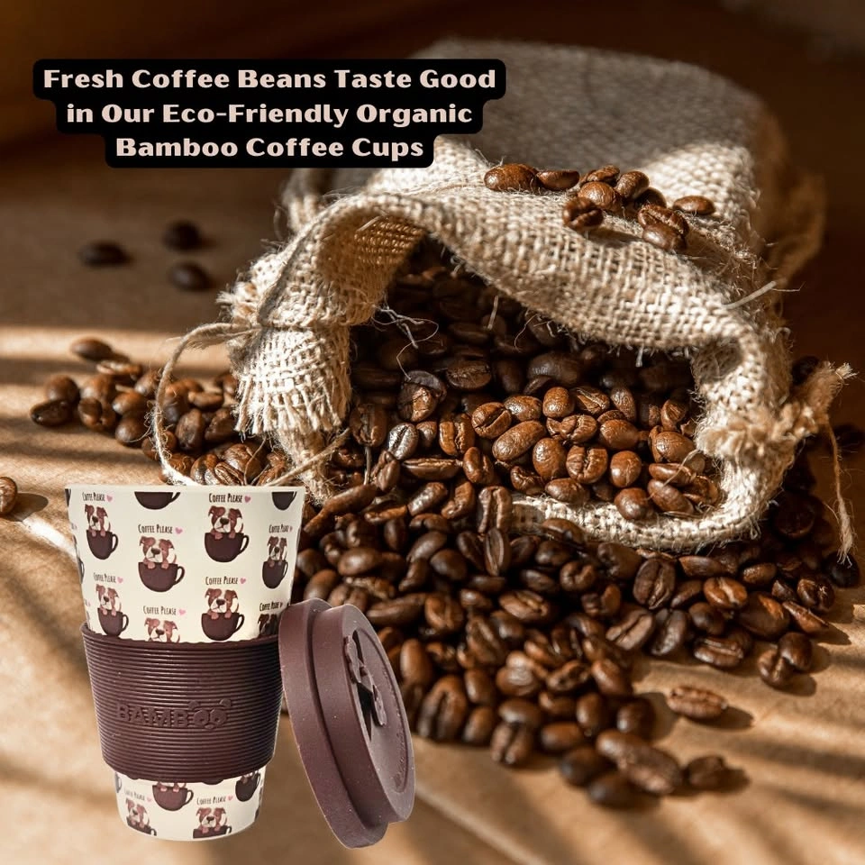 Bamboo Coffee Cup, Reusable 15oz, Silicone Sleeve & Lid - photo 5