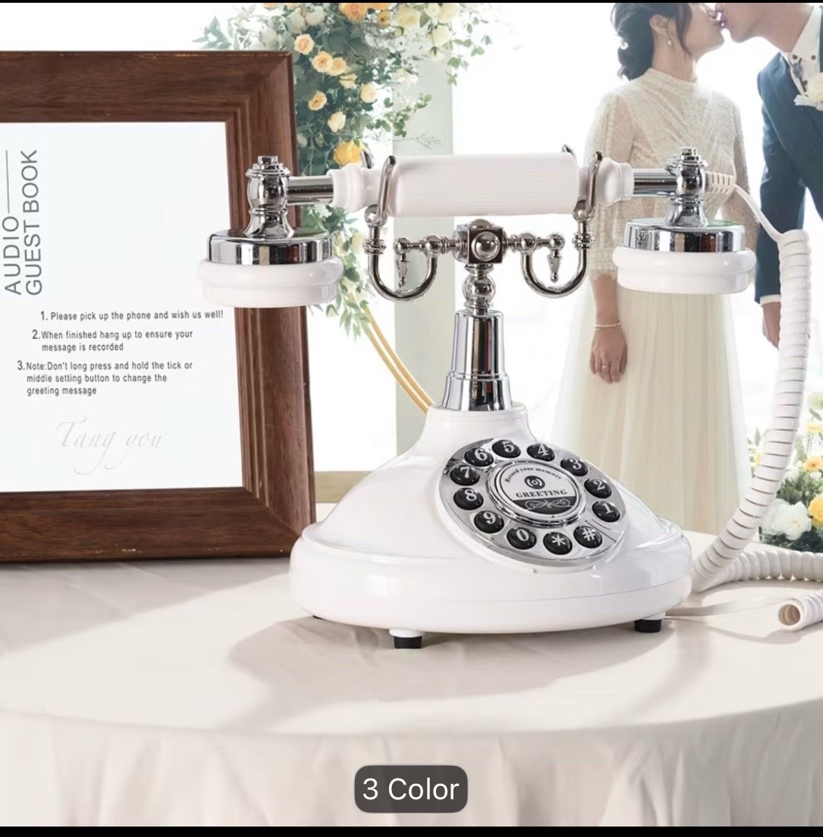 White Vintage Audio Guestbook