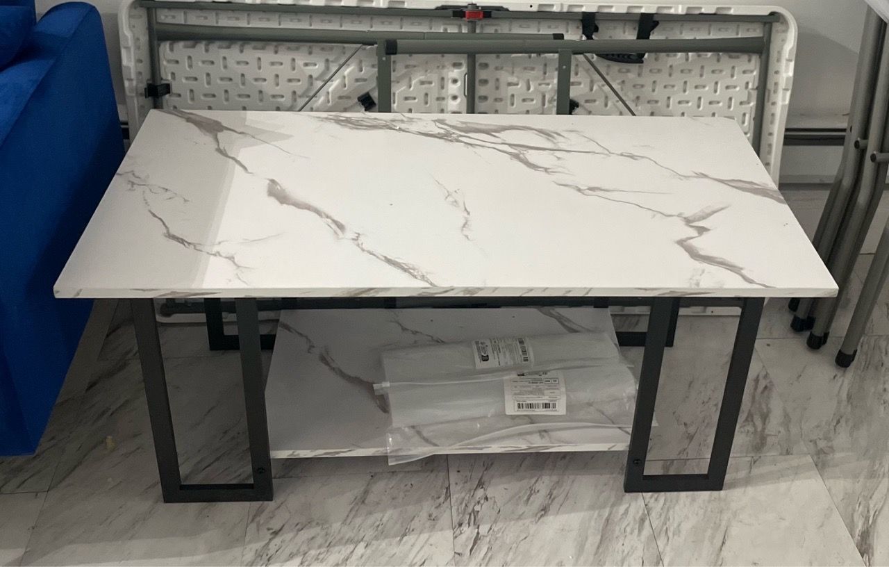 Coffee Table with Marble-Look