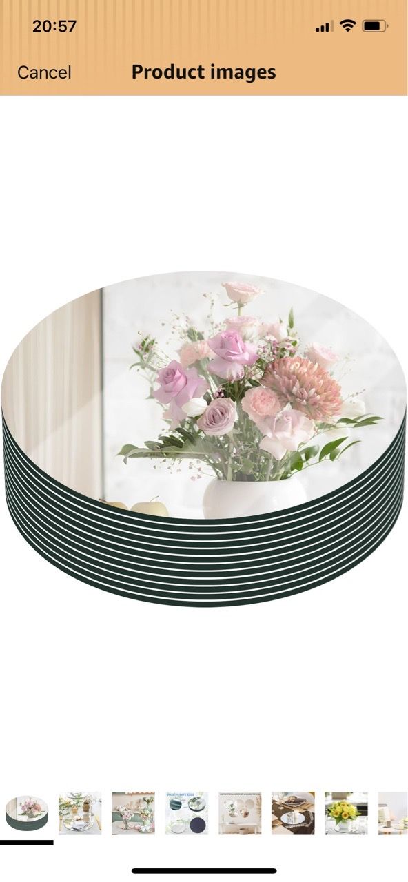 12pk 8in Round Mirror Plate Set - photo 2