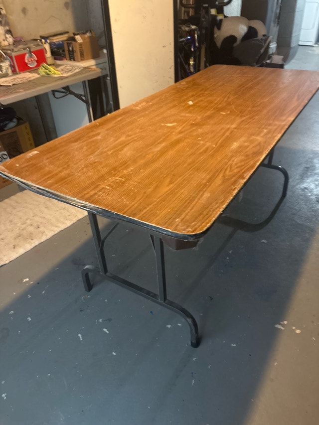 Wood-Grain Folding Table