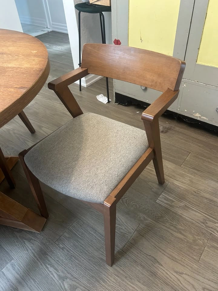 Solid Wood Round Dining Set - 4 Mid-Century Chairs + Bonus - photo 5