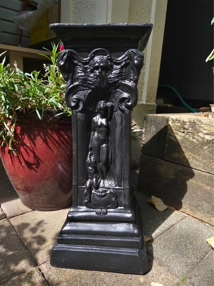 Vintage French Style Black Decorative Column Pedestal Decor