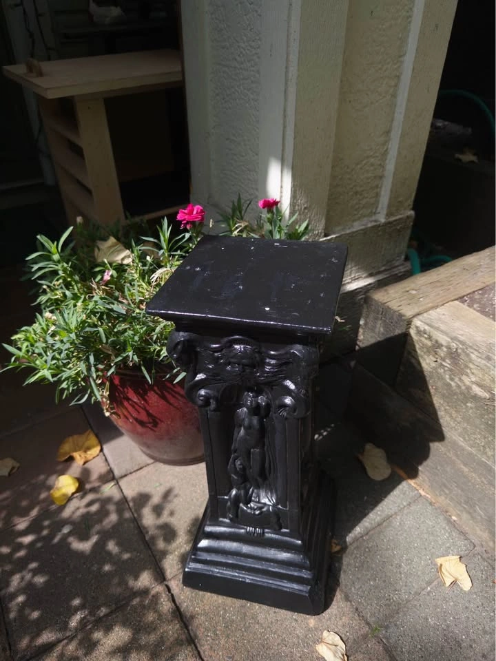 Vintage French Style Black Decorative Column Pedestal Decor - photo 2