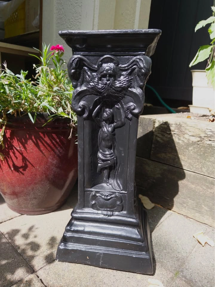 Vintage French Style Black Decorative Column Pedestal Decor - photo 4