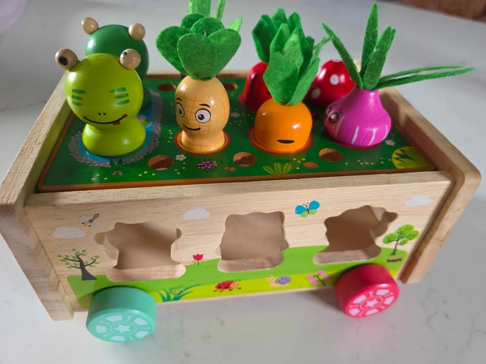 Wooden Farm Activity Toy – Shape Sorter & Animal Blocks - photo 4
