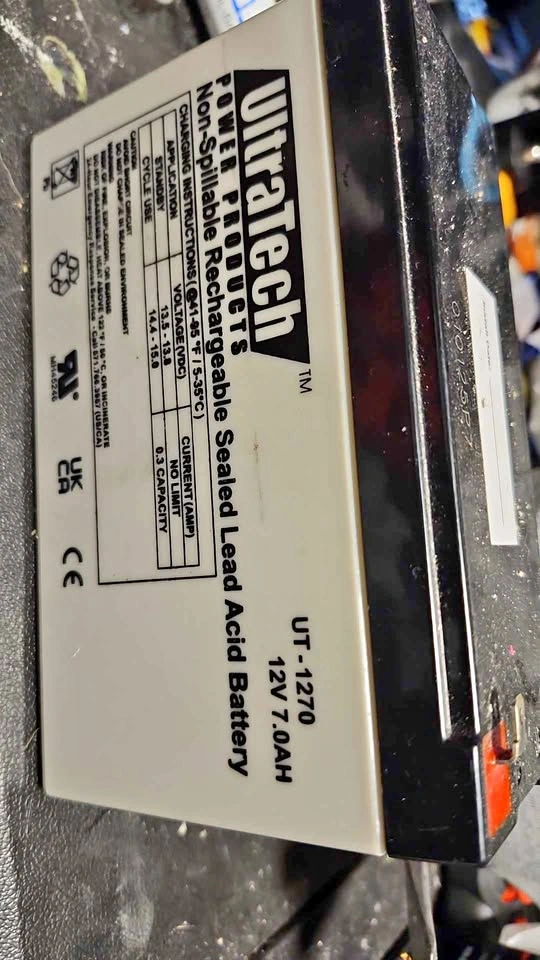 UltraTech UT-1270 12V 7.0AH Sealed Lead Acid Battery