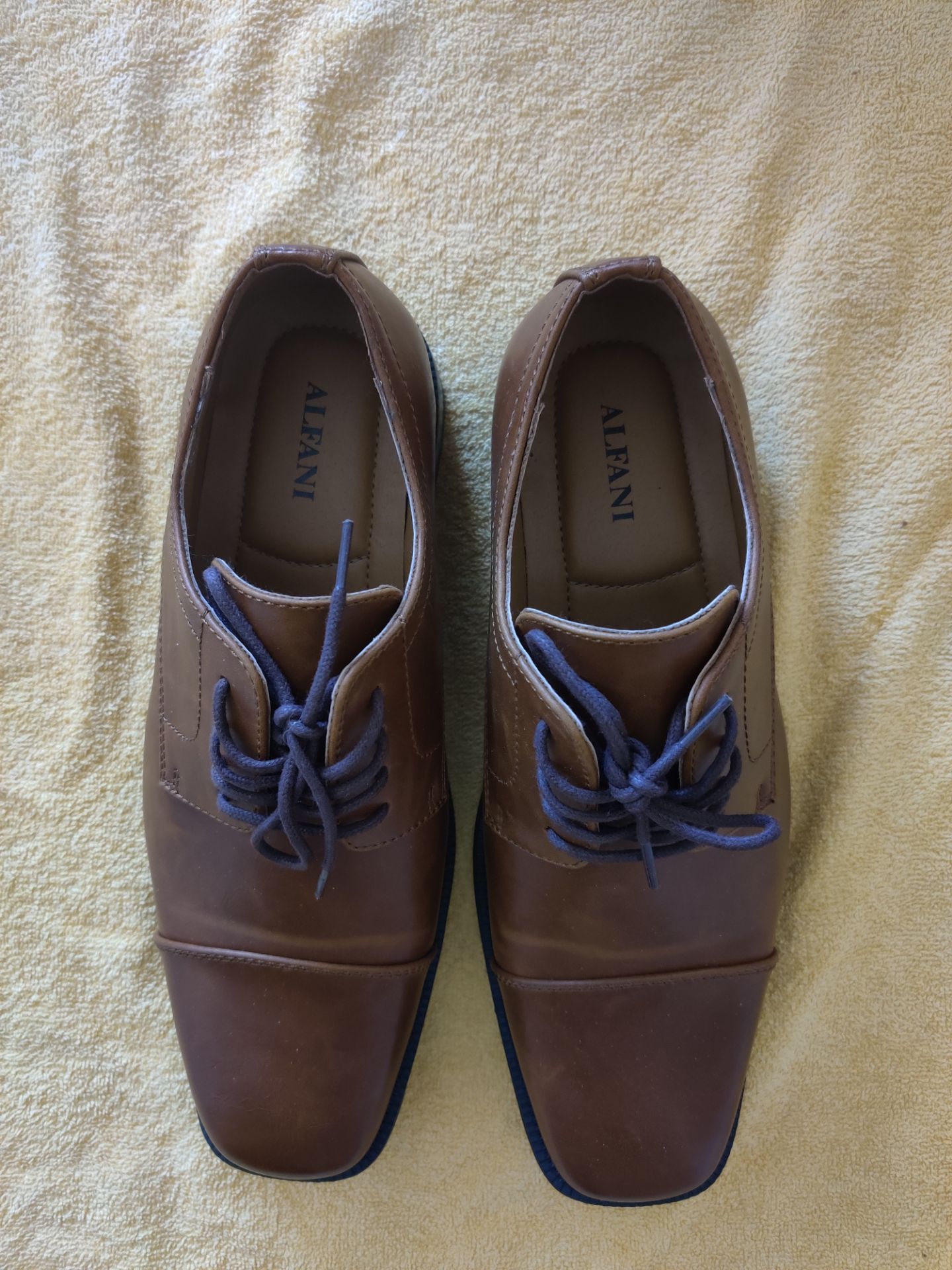 NEW Alfani Men's Tan Leather Oxford Dress Shoes - photo 3