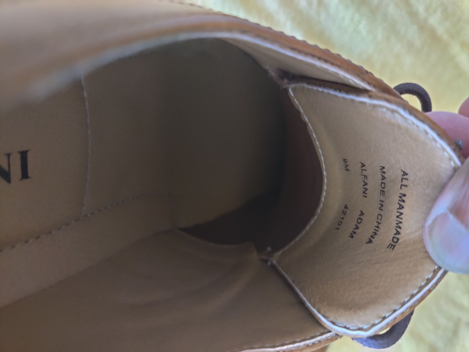 NEW Alfani Men's Tan Leather Oxford Dress Shoes - photo 4