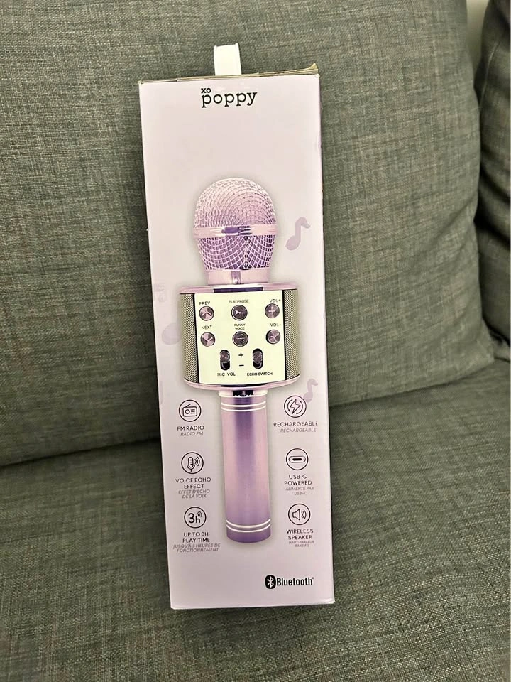 Purple Karaoke Microphone & Speaker