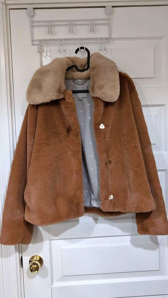Soia & Kyo Faux Fur Jacket in Brown